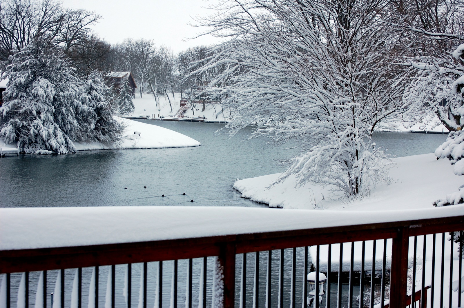 Late snow at the lake