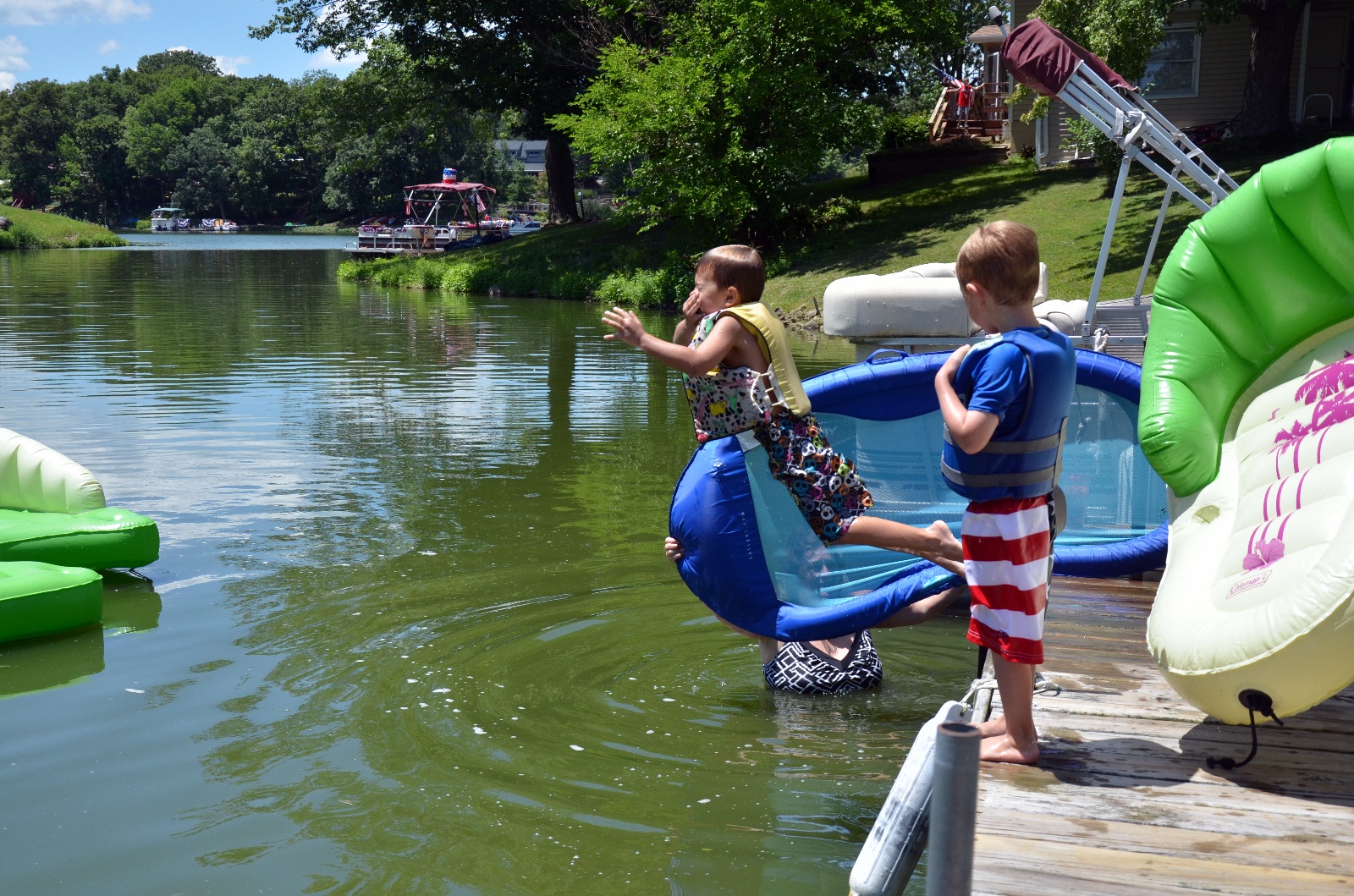 Jerry diving off the pier