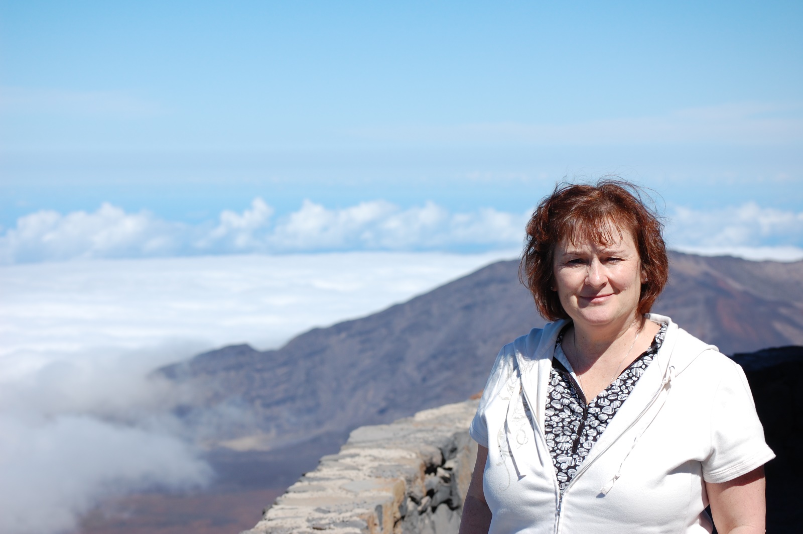 Renee on the top of the mountain