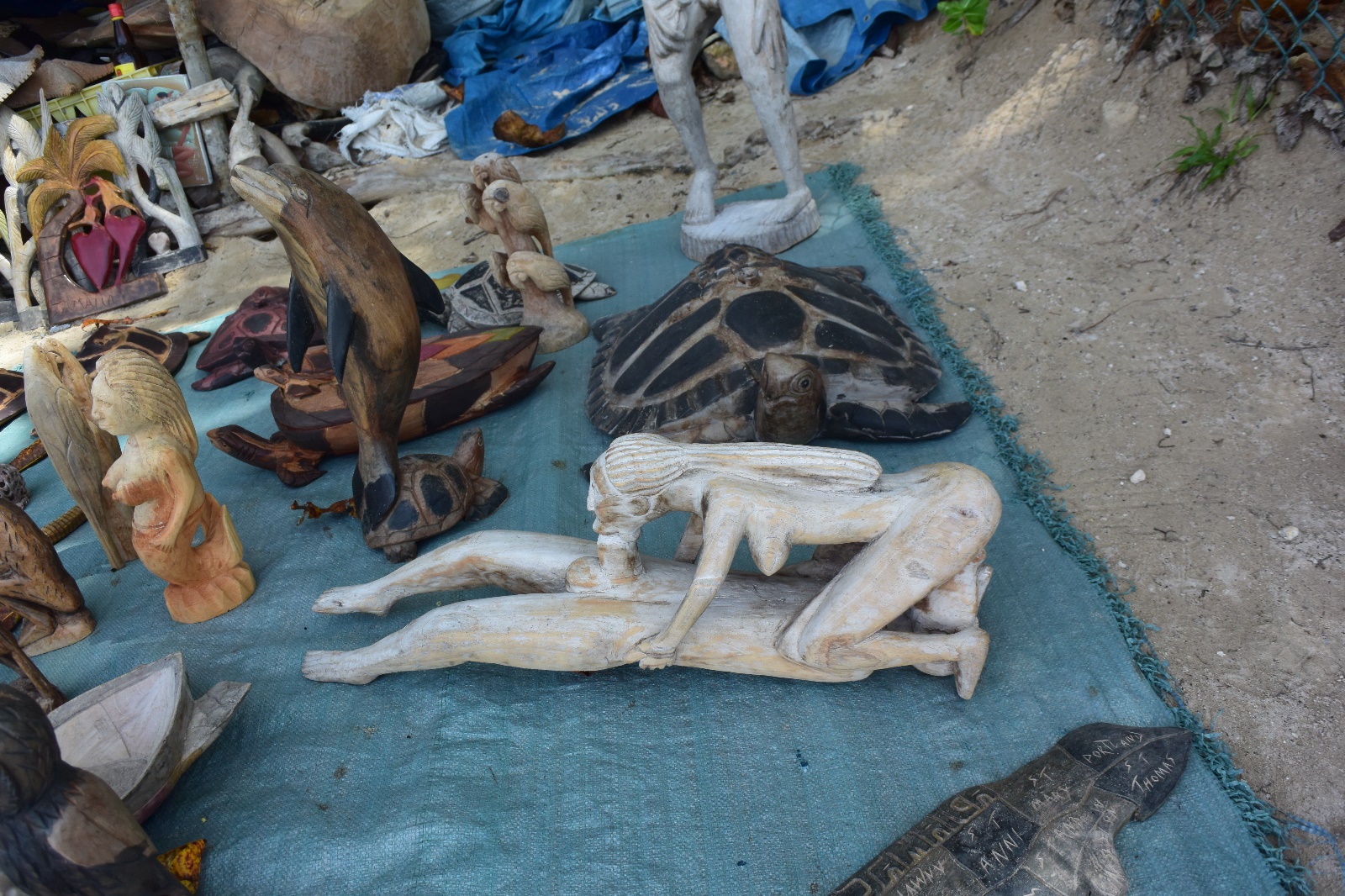 Local vendors on the beach